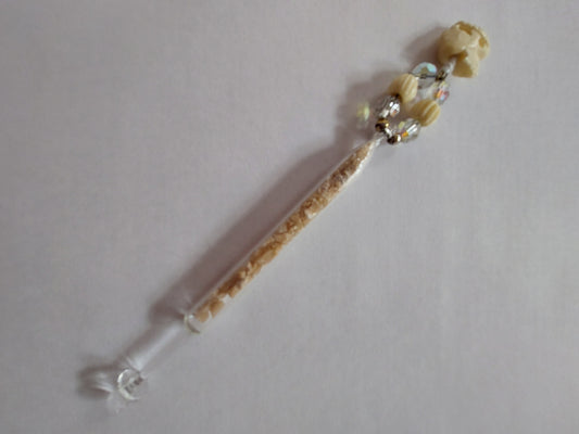 Vintage Glass Lace Bobbin with Sandstone from Tunisia