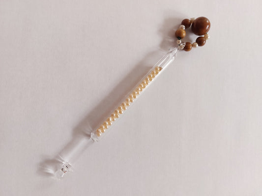 Vintage Glass Lace Bobbin from Majorca with Pearls