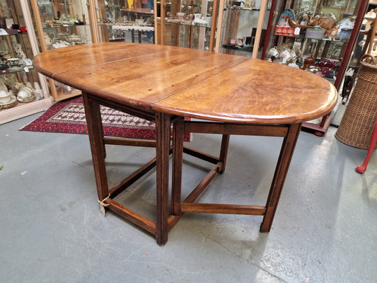 Vintage Oak Gate Leg Oval Dining Table